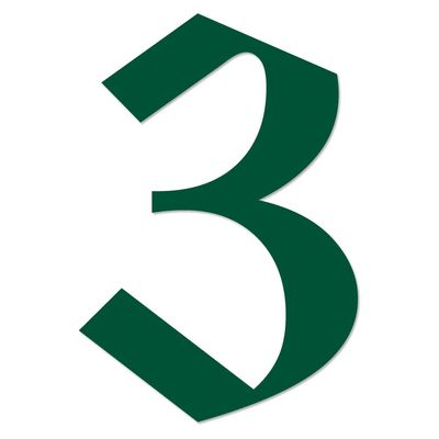 Applicable Pun Old English Number 3 - Vinyl Decal - Forest Green 4 Inches Tall