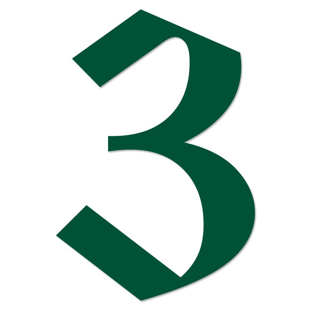 Applicable Pun Old English Number 3 - Vinyl Decal - Forest Green 4 Inches Tall