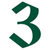 Applicable Pun Old English Number 3 - Vinyl Decal - Forest Green 4 Inches Tall view 1