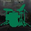 Applicable Pun Drum Kit Silhouette - Vinyl Decal - Green 11 Inches Wide view 2
