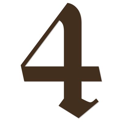 Applicable Pun Old English Number 4 - Vinyl Decal - Brown 6 Inches Tall