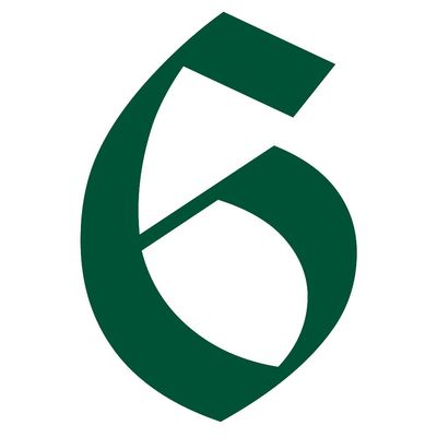 Old English Number 6 - Vinyl Decal - Forest Green 6 Inches Tall