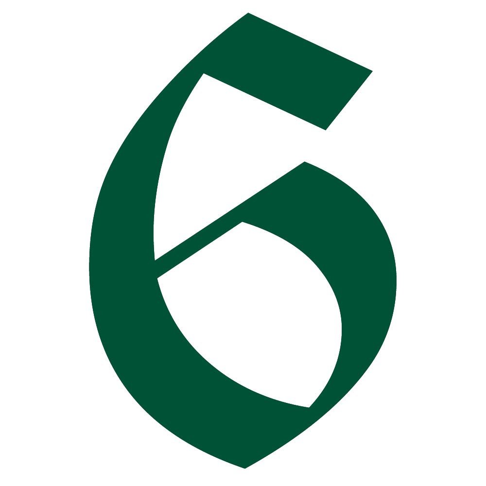 Old English Number 6 - Vinyl Decal - Forest Green 6 Inches Tall