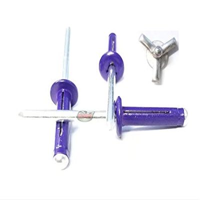 Edge Performance Products Purple 3/16" Small Head Tri-Fold Exploding Aluminum Mandrel Pop Rivets 25 Pack