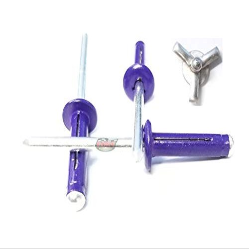 Edge Performance Products Purple 3/16" Small Head Tri-Fold Exploding Aluminum Mandrel Pop Rivets 25 Pack
