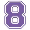Applicable Pun Varsity Number 8 - Vinyl Decal - Lavendar 8 Inches Tall view 1