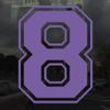 Applicable Pun Varsity Number 8 - Vinyl Decal - Lavendar 8 Inches Tall view 2
