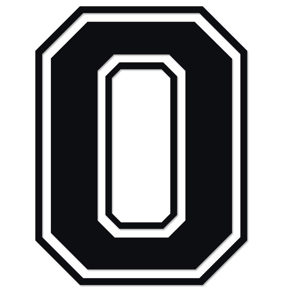 Applicable Pun Varsity Number 0 - Vinyl Decal - Black 4 Inches Tall