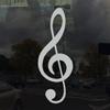 Applicable Pun Treble Clef Symbol - Vinyl Decal - Light Grey 5 Inches Wide view 2