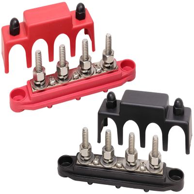 Fastronix 5/16" 4 Stud Power and Ground Distribution Block with Cover