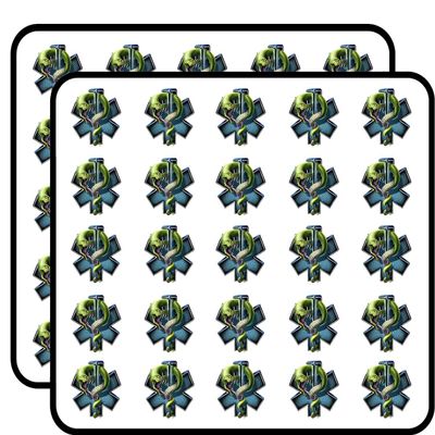 EMS Star of Life Medical Paramedic EMT Rescue Vinyl Stickers 1" Each 50 Pack Stickers Durable and Waterproof for Laptops, Cars, Phones