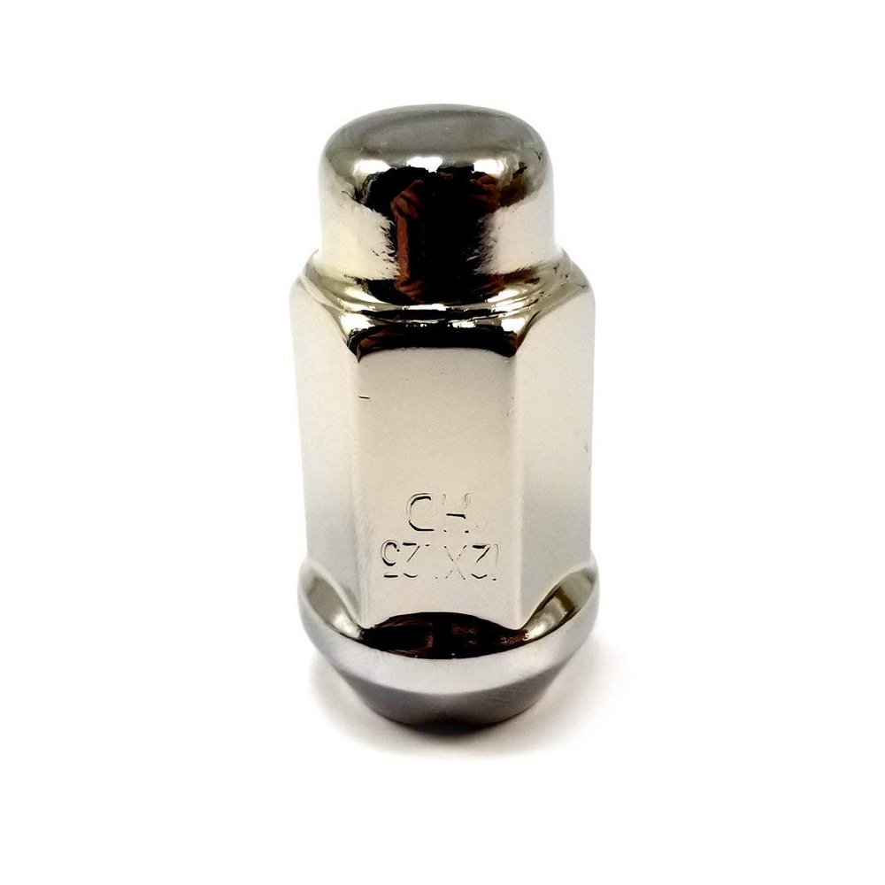 Excalibur Wheel Accessories 1956LHD (4-Pack) Lug Nuts HD 12x1.25 Chrome Bulge Acorn 2-Piece Closed 60 Conical Seat 1.72" H 3/4" Hex Drive