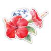 Beuatiful Red Hibiscus Tropical Flowers - 8" Vinyl Sticker - for Car Laptop I-Pad - Waterproof Decal view 1