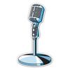 Microphone Retro Studio Radio Broadcast Media - 5" Vinyl Sticker - for Car Laptop I-Pad - Waterproof Decal view 1