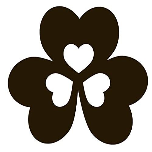 Clover Flower Vinyl Sticker Decals (Pack of 2) for Car Window Laptop Phone (8" x 7", Black)