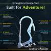 Silver Fire Escape by OUTDOOR ELEMENT, a Fire-Starting, Every-Day-Carry, Emergency Multitool Carabiner view 3