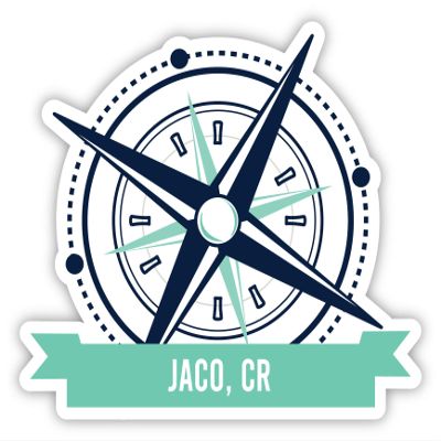 Jaco Costa Rica Souvenir 4 Inch Vinyl Decal Sticker Compass Design