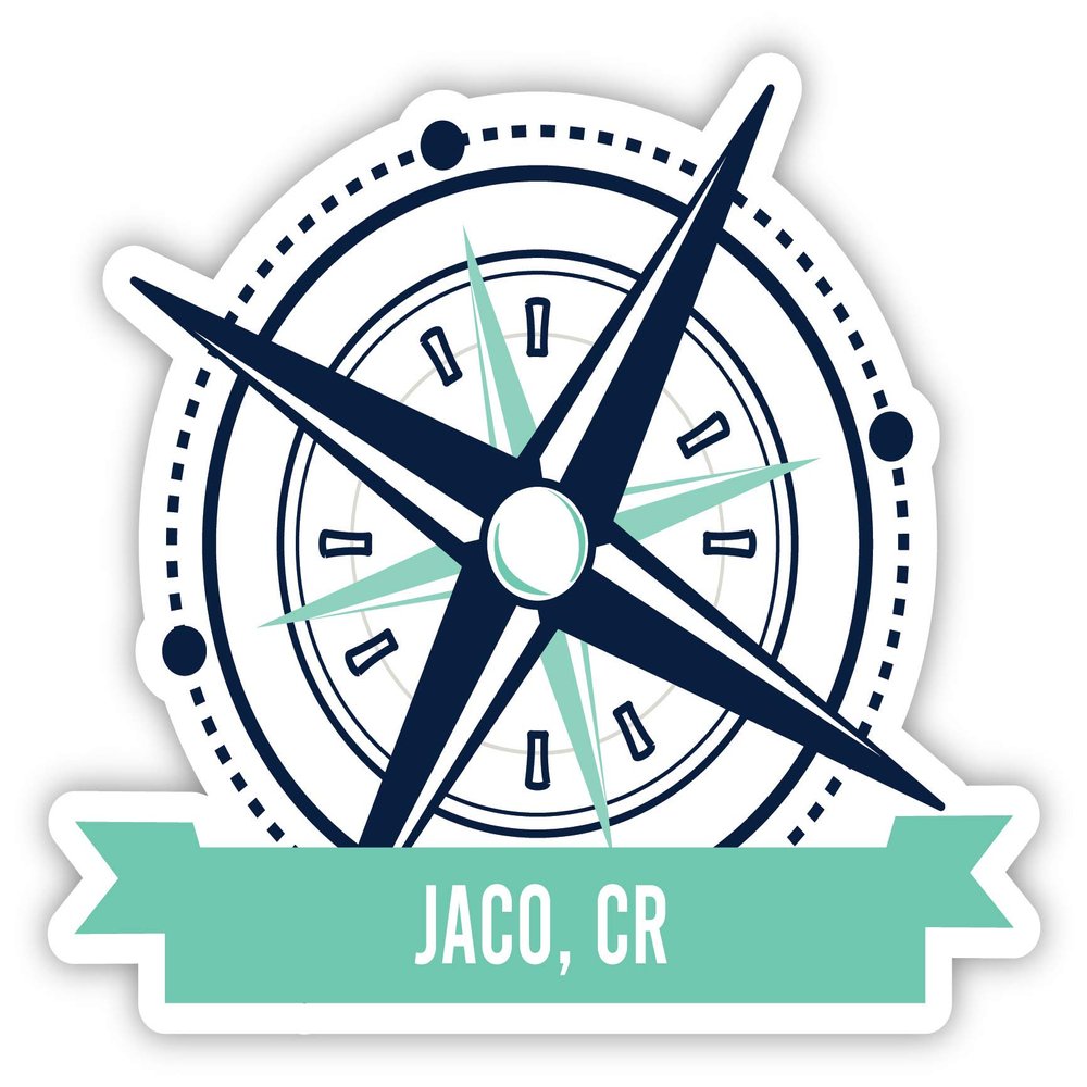 Jaco Costa Rica Souvenir 4 Inch Vinyl Decal Sticker Compass Design