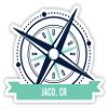 Jaco Costa Rica Souvenir 4 Inch Vinyl Decal Sticker Compass Design view 1