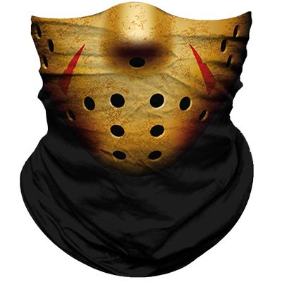 Obacle Skull Face Mask - 3D Tube Mask with Seamless Durable Bandana - Skeleton Design for Motorcycle, Bike Riding & Cycling (Dark Gold Face with Black Holes)
