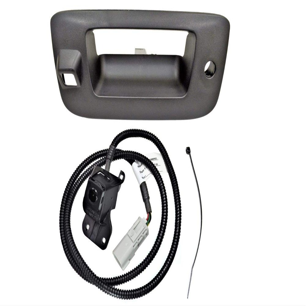 PT Auto Warehouse GM-3547A-BUC - Tailgate Handle with Park Assist Back Up Camera - Textured Back, Replaces 22755302, 15927250, 19367046