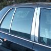 Stainless Polished Chrome Pillar Post Trim 6PC, Compatible with Mercury Grand Marquis 1992-2011 (4-Door, Sedan, LS, GS) view 1