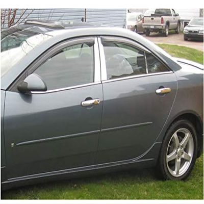 707Motoring Stainless Polished Chrome Pillar Post Trim 4PC, Compatible with Pontiac G6 2005-2009 (4-Door, Sedan)