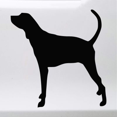 Yellow - Coonhound Vinyl Decal - Treeing Walker Hound Dog Puppy - Die Cut Sticker - 10w x 8h inches