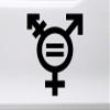 Minglewood Trading Turquoise - Transgender Equality Symbol Vinyl Decal - Gender Male Female - Die Cut Sticker - 8.5w x 10h inches view 1