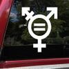 Minglewood Trading Turquoise - Transgender Equality Symbol Vinyl Decal - Gender Male Female - Die Cut Sticker - 8.5w x 10h inches view 2