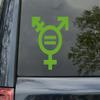 Minglewood Trading Turquoise - Transgender Equality Symbol Vinyl Decal - Gender Male Female - Die Cut Sticker - 8.5w x 10h inches view 3