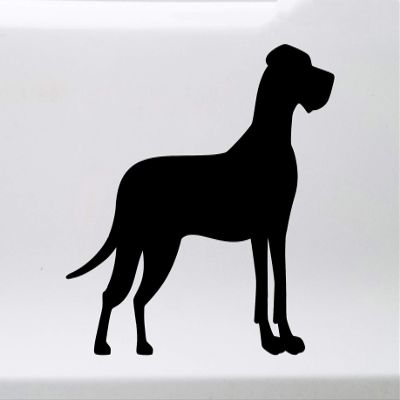 Minglewood Trading Black - Great Dane Vinyl Decal - Dog Puppy Mastiff Gentle Giant Dogge - Die Cut Sticker - 12w x 11h inches