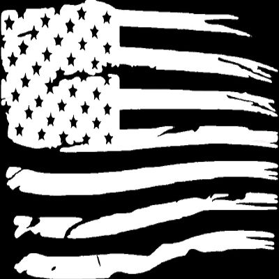 Cartat2s Distressed American Flag Vinyl Decal 5.5 X 3.5 inch Glossy White Old Glory Grunge Look Patriotic Car Truck Hood Wall Window Toolbox Bumper Sticker