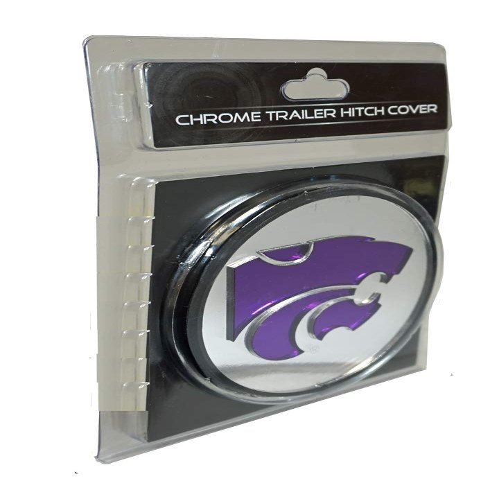 Kansas State K-State Wildcats Heavy Duty Chrome Trailer Hitch Cover w/Laser Cut Logo