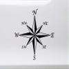 Minglewood Trading Green - Compass Rose Vinyl Decal V2 -Travel Wander Adventure - Die Cut Sticker - 12w x 12h inches view 1