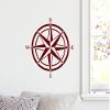 Brown - Compass Rose Vinyl Decal V4 -Travel Wander Adventure - Die Cut Sticker - 12w x 12h inches view 3