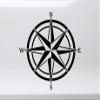 Yellow - Compass Rose Vinyl Decal V4 -Travel Wander Adventure - Die Cut Sticker - 12w x 12h inches view 2