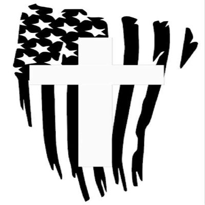 Cartat2s Cross American Flag Distressed Grunge Tattered Vinyl Decal Car Truck Window Sticker Wall Toolbox Pick Size and Color (Matte Black, 11x6.2)