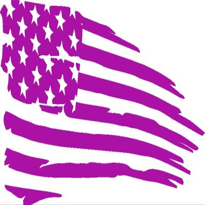 Cartat2s American Flag Distressed Grunge Tattered Vinyl Decal Car Truck Window Sticker Wall Toolbox Pick Size and Color (Purple, 5x3)