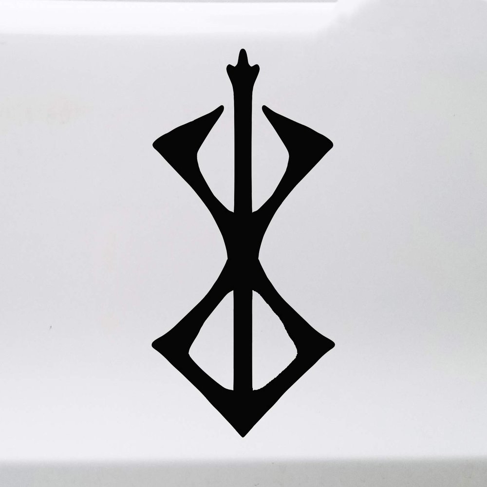 Turquoise - Berserk Rune Vinyl Decal - Viking Old Norse Symbol - Die Cut Sticker - 7.5w x 12.5h inches