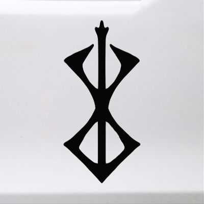 Black - Berserk Rune Vinyl Decal - Viking Old Norse Symbol - Die Cut Sticker - 4.75w x 8h inches