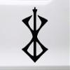 Black - Berserk Rune Vinyl Decal - Viking Old Norse Symbol - Die Cut Sticker - 4.75w x 8h inches view 1