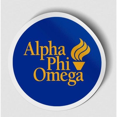 Alpha Phi Omega Logo Round Decal Blue