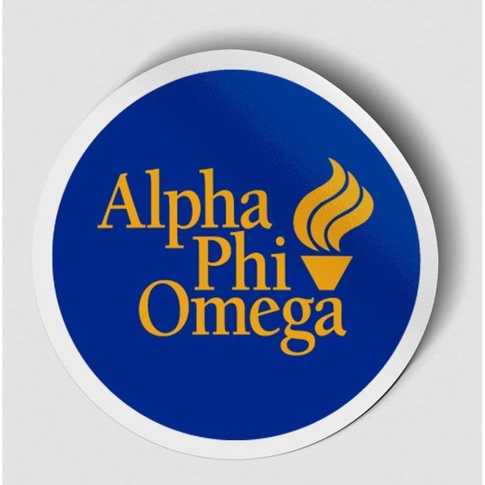 Alpha Phi Omega Logo Round Decal Blue