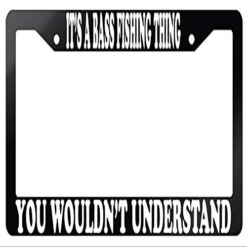 Dots Gifts It's A Bass Fishing Thing You Wouldn't Understand Glossy Black Plastic License Plate Frame DG