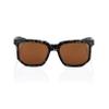 100% Centric Angular Frame Sunglasses - Durable, Lightweight Active Performance Eyewear w/Rubber Temple & Nose Grip (MATTE BLACK HAVANA - Bronze) view 2