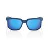100% Centric Angular Frame Sunglasses - Durable, Lightweight Active Performance Eyewear w/Rubber Temple & Nose Grip (SOFT TACT BLUE - Blue Multilayer Mirror) view 2