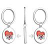 PRS Vinyl South Korea Art Heart Flag Travel Slogan Double Sided Stainless Steel Keychain Key Ring Chain Holder Car/Key Finder view 2