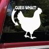 Minglewood Trading Cobalt - Guess What? Chicken Butt Vinyl Decal - Rooster Hen Farm Animal - Die Cut Sticker - 12w x 12h inches view 1