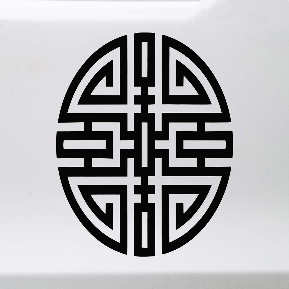 Minglewood Trading Gold - CAI Vinyl Decal - Chinese Symbol Wealth - Die Cut Sticker - 20w x 20h inches